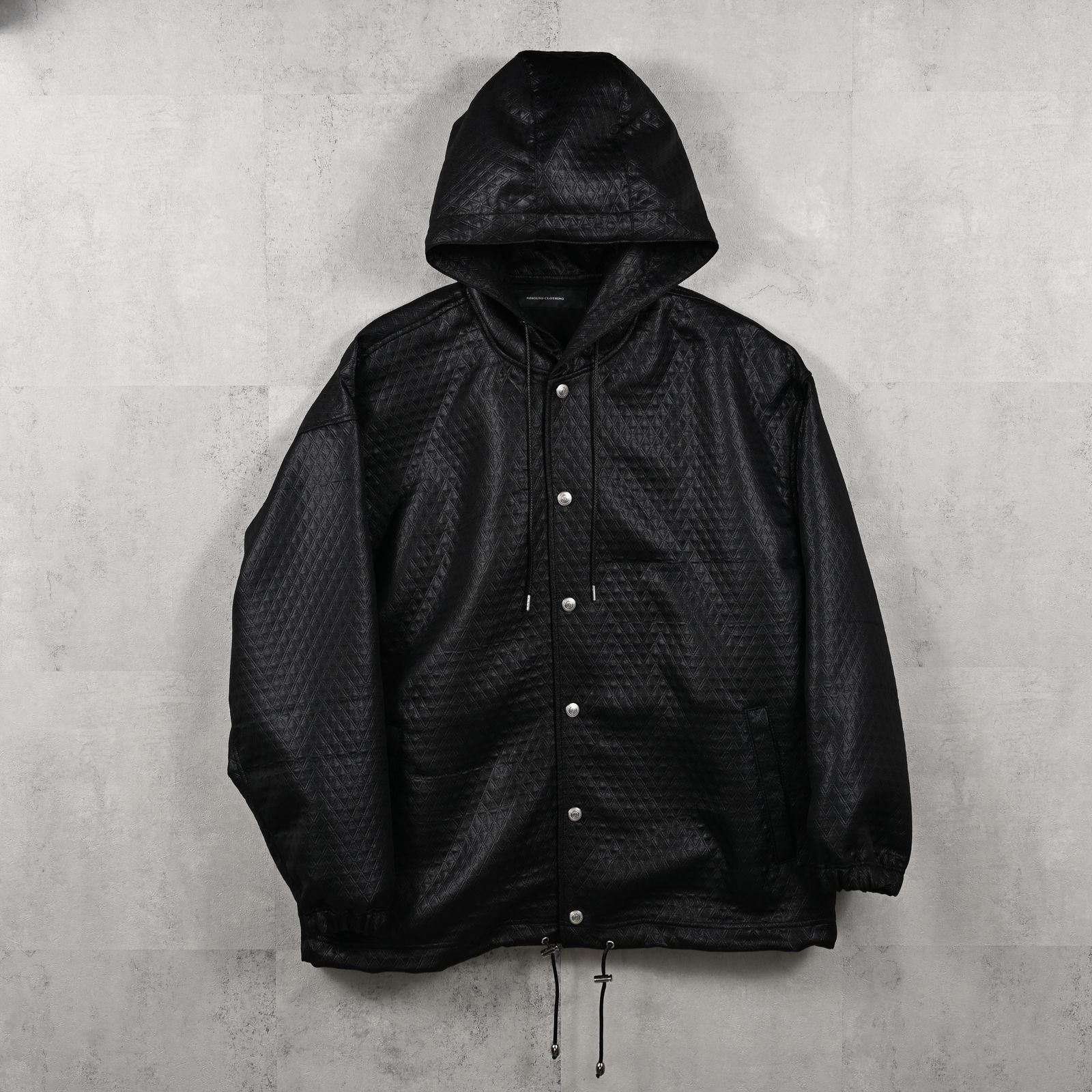 quilting coach hoodie / キルティング コーチジャケットパーカー ブラック (9月中旬入荷予定)