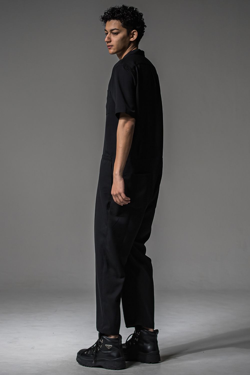 RAGE TWILL HALF ALL IN ONE / 半袖オープンカラーシャツ オールインワン (ブラック) (3月中旬入荷予定) ※オーダー締切12/13(土)17:00