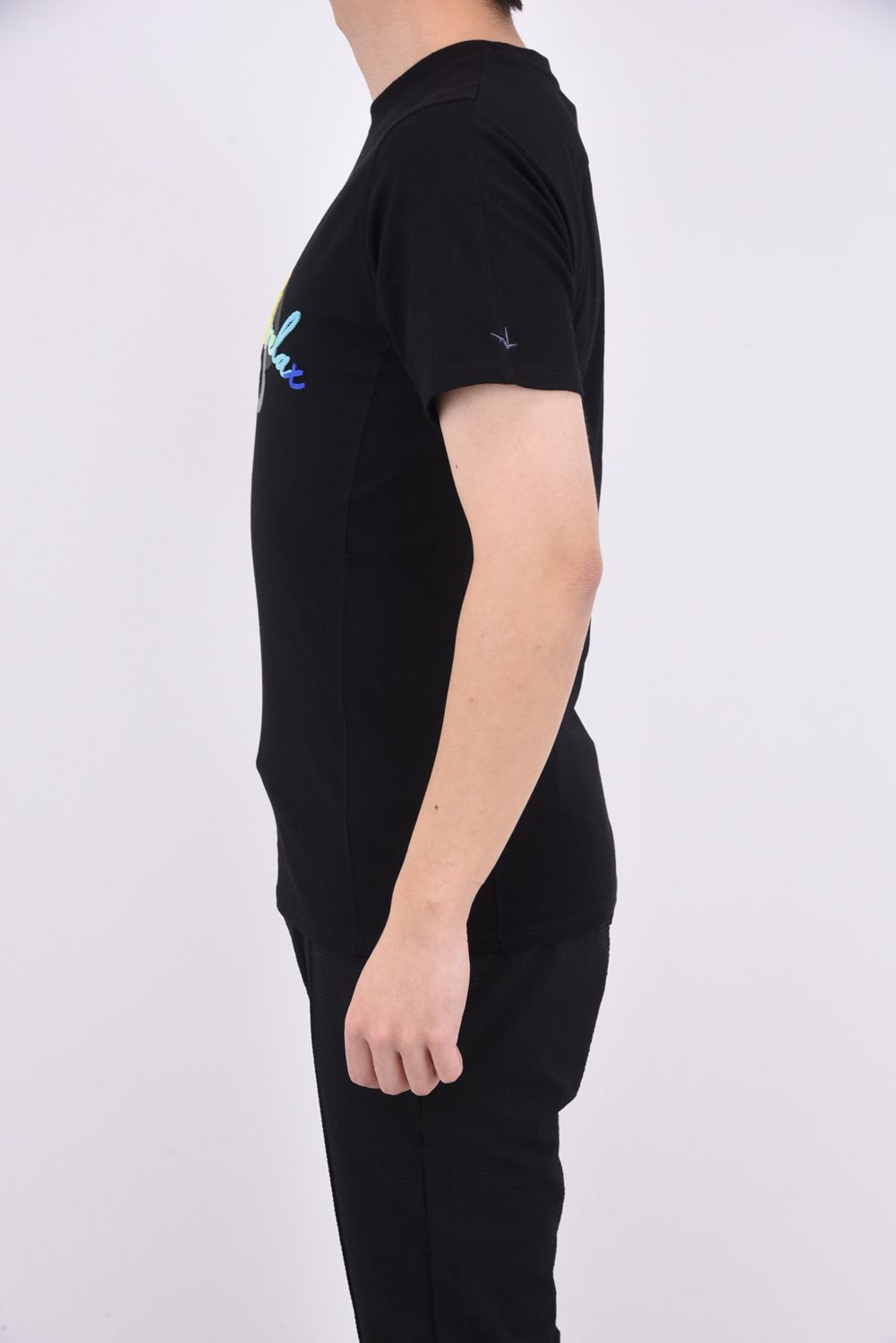 TOOTHBRUSH EMBROIDERY T-SHIRTS / 3D レインボーロゴ Tシャツ ブラック