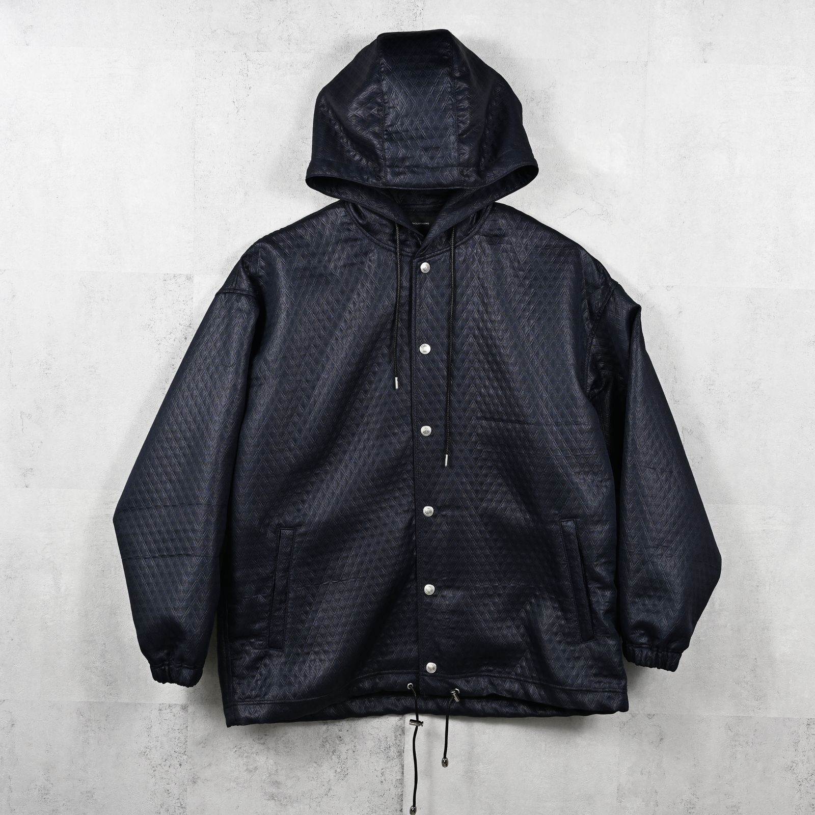quilting coach hoodie / キルティング コーチジャケットパーカー ネイビー (9月中旬入荷予定)