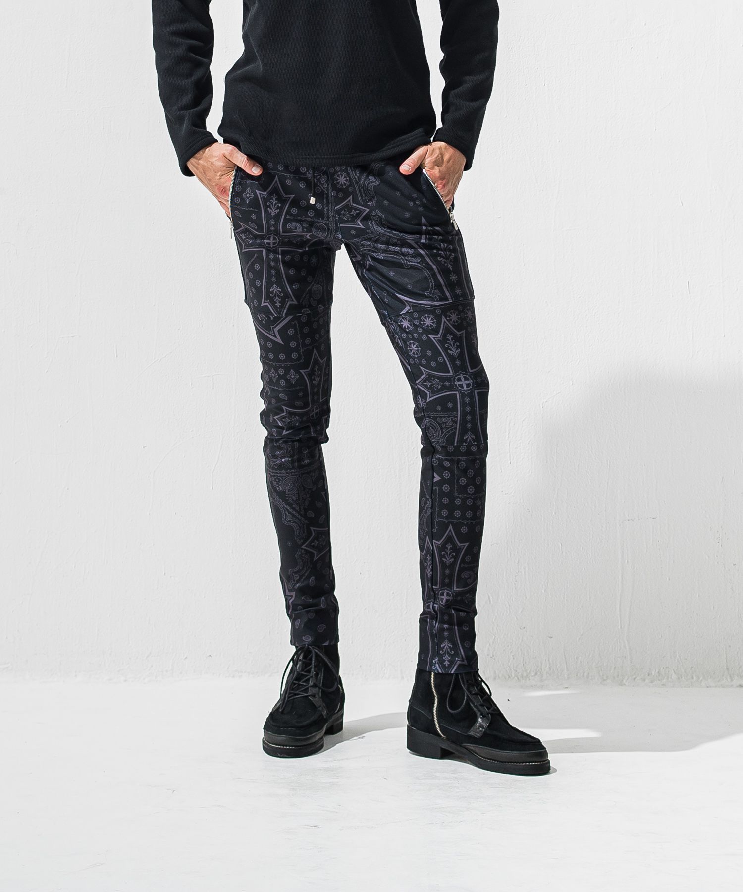 Johnson LINE PT / 360°ストレッチ ジョンソンラインパンツ (クロスブラック) (1月上旬入荷予定) ※オーダー締切:9月7日(月)17時)