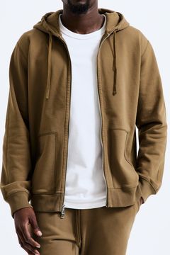 【国内正規品】【24SSシーズンカラー】 MIDWEIGHT TERRY CLASSIC FULL ZIP HOODIE / ミッドウェイトテリー フルジップパーカー リラックスシルエット クレイ