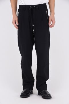 Johnson LINE WIDE PT / 360°ストレッチ ワイドシルエット ジョンソンラインパンツ (ブラック/ホワイト)（7月下旬入荷予定）※オーダー締切:5月23日(土)17時
