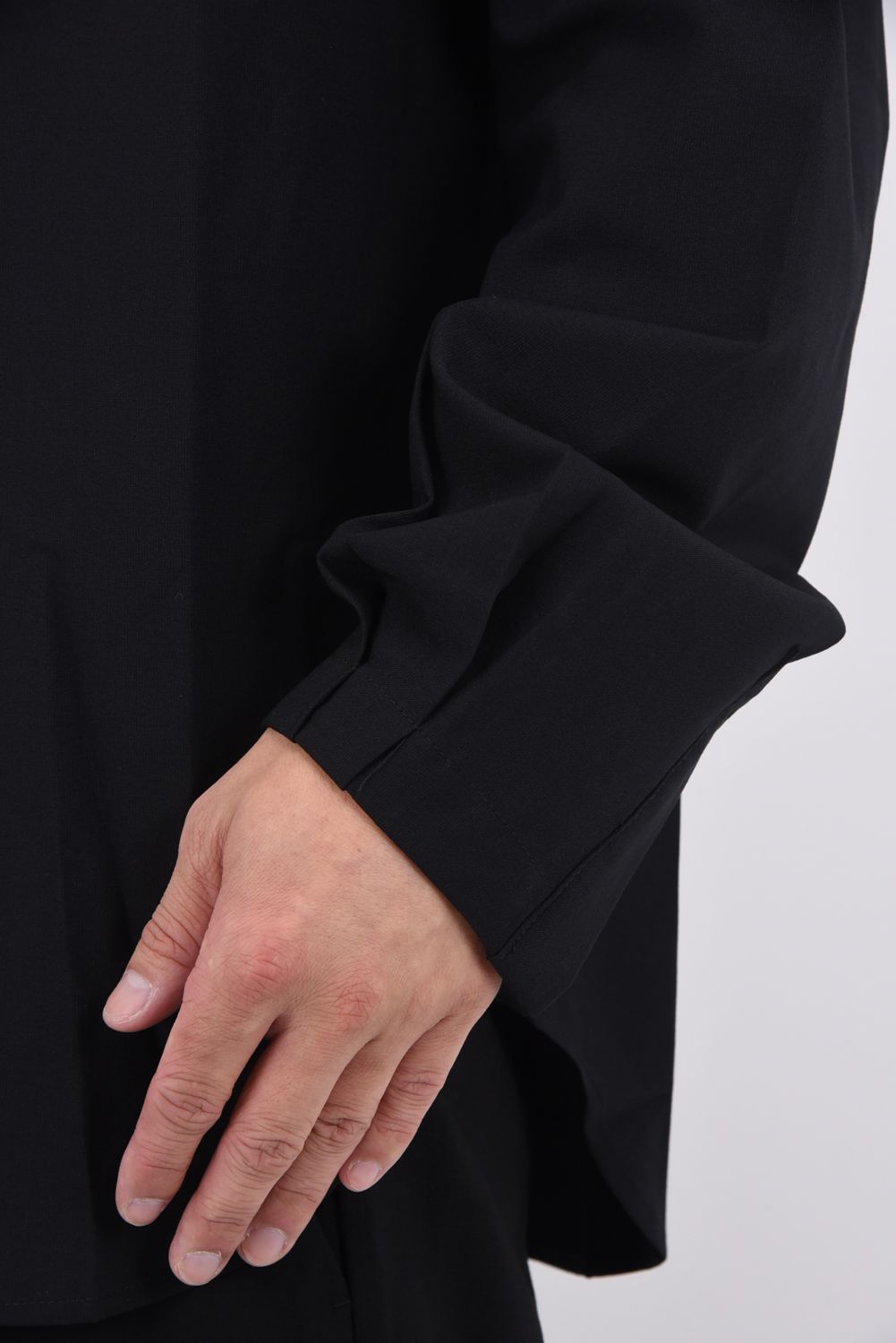 COLLARLESS SHIRT / カラーレス シャツ ブラック