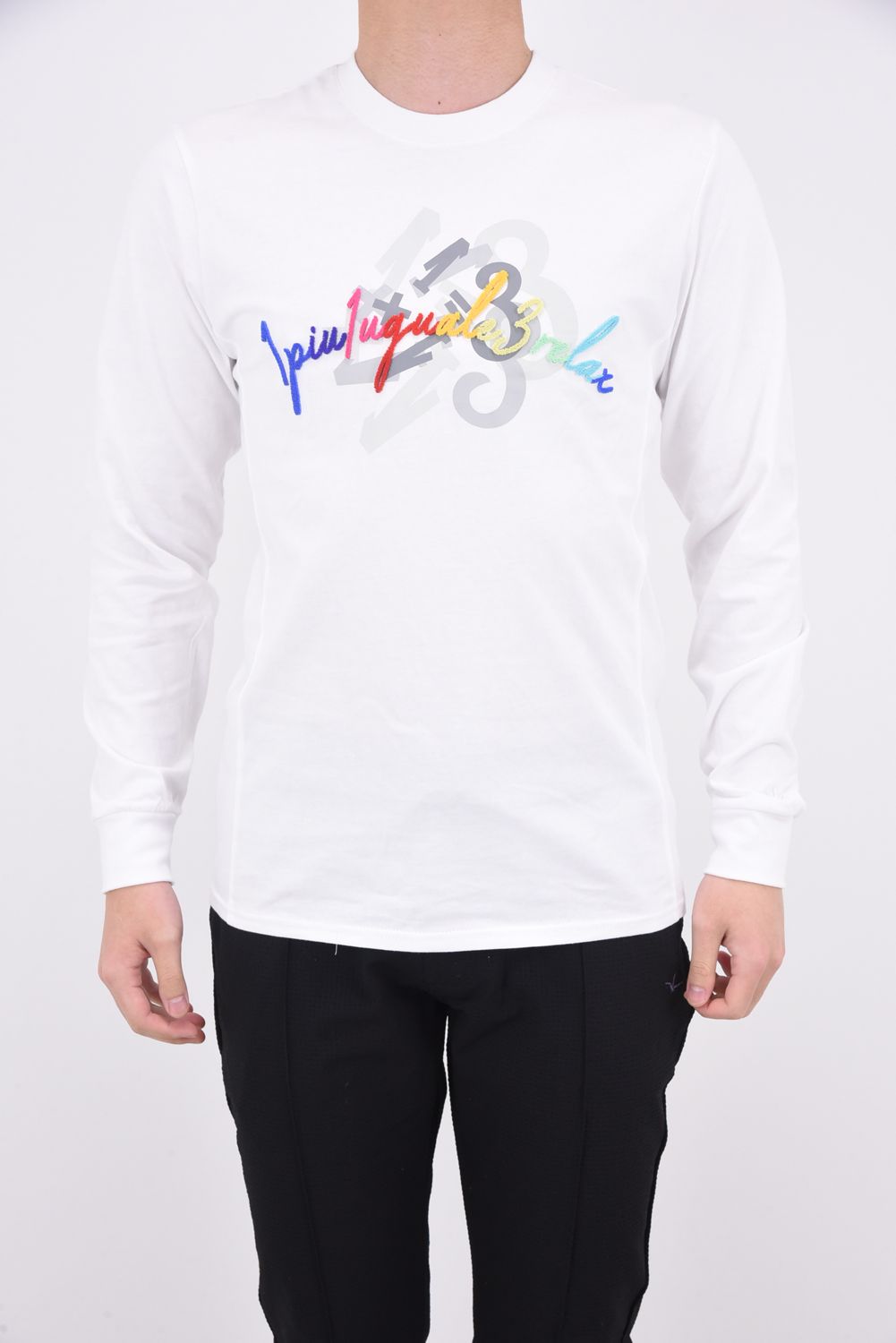 TOOTHBRUSH EMBROIDERY LONG T-SHIRTS / 3D レインボーロゴ ロング Tシャツ ホワイト