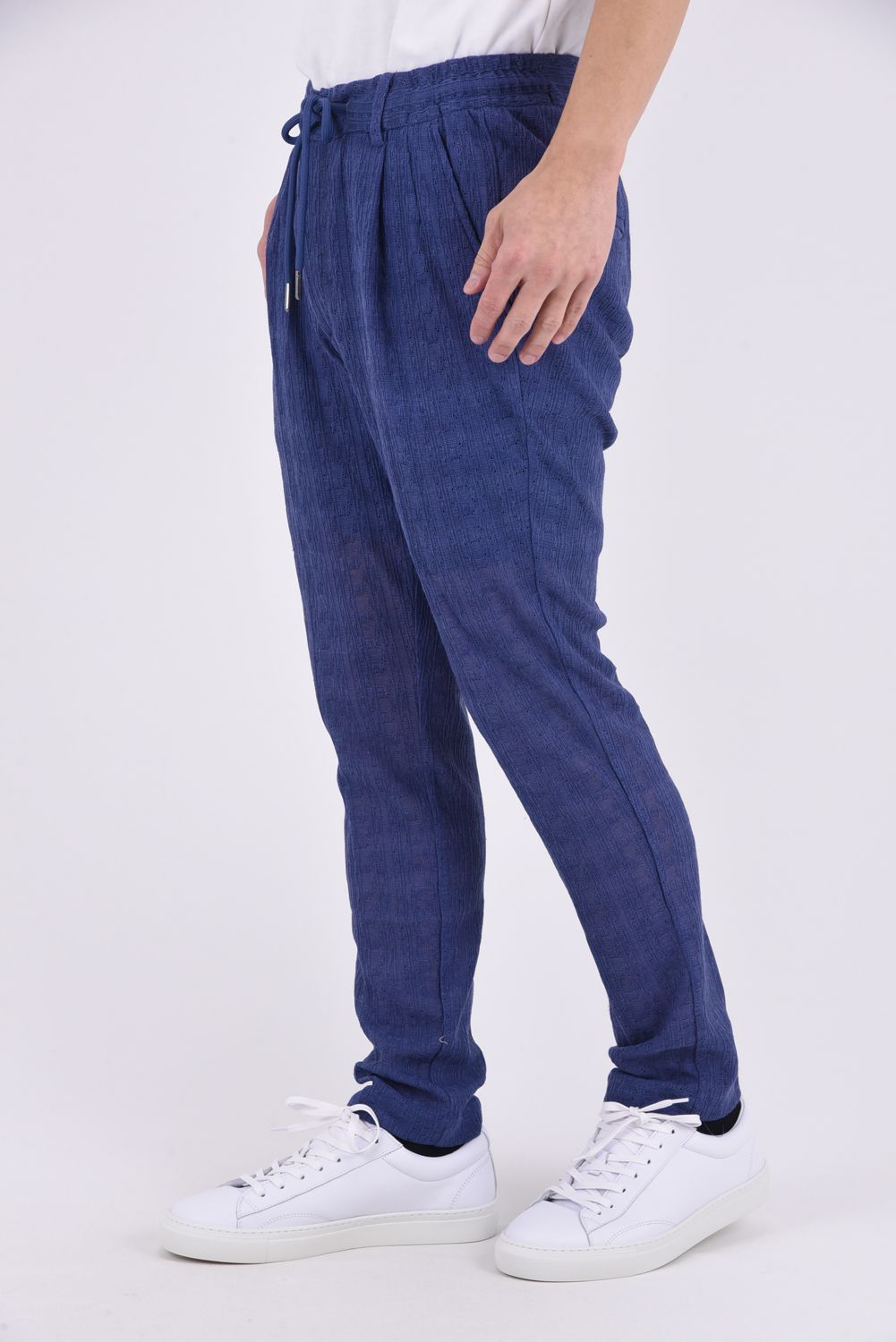 【26SS】【セットアップ】 LINEN TOUCH JACQUARD JACKET & SLACKS / リネンタッチ テーラードシングルジャケット&イージースラックス (ブルー)