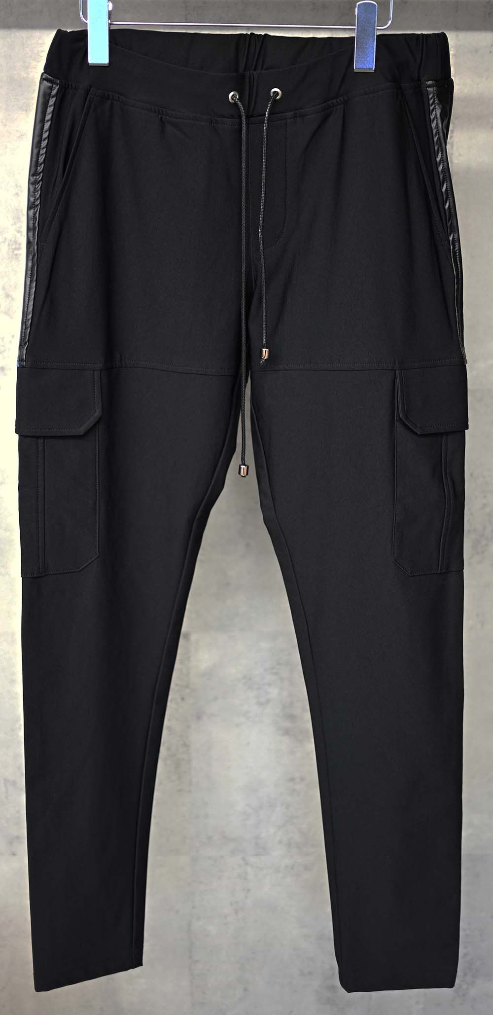 DARRELL HEAT CARGO PT / 【定番商品】 裏ボアフリース ナイロンストレッチ カーゴパンツ ブラック