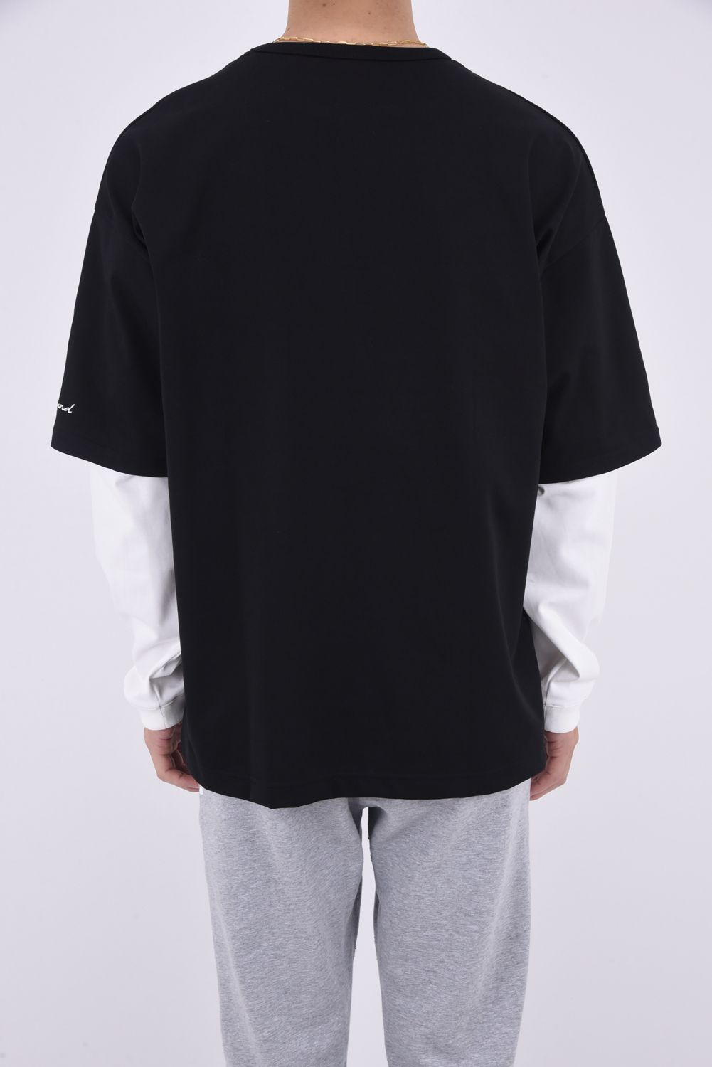 FAKE LAYERED LONGSLEEVE / ロングスリーブフェイクレイヤードTシャツ ブラック / ホワイト