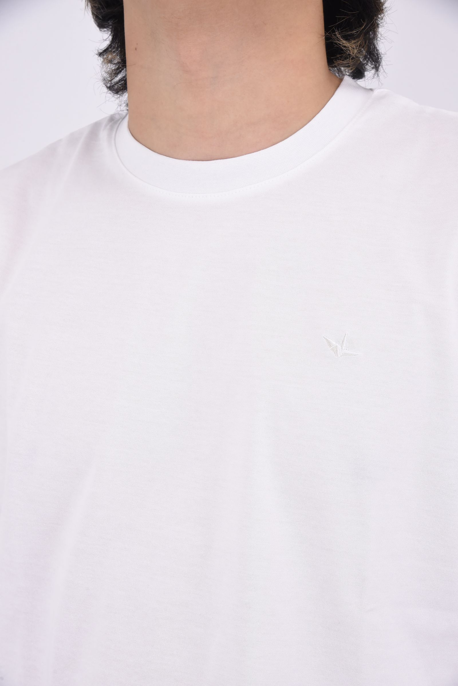 RHINESTONE LONG T-SHIRT / ラインストーン バックロゴ ロングTシャツ (ホワイト)