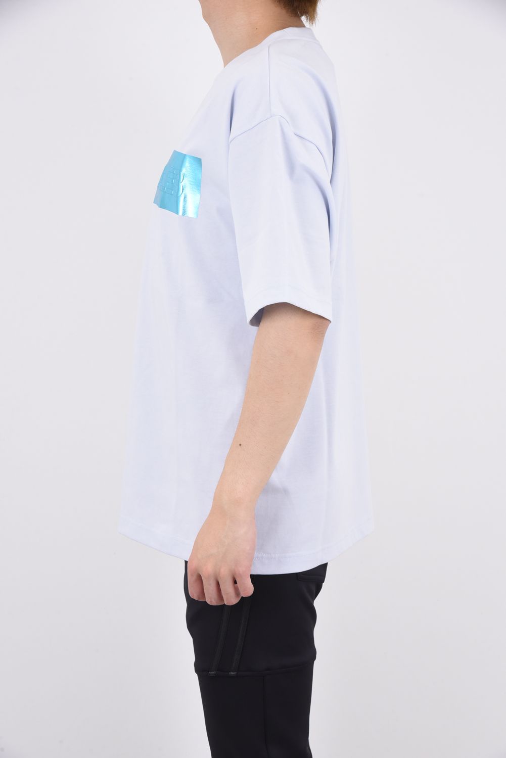 BOX LOGO T / エンボスロゴ クルーネック ビック Tシャツ サックス