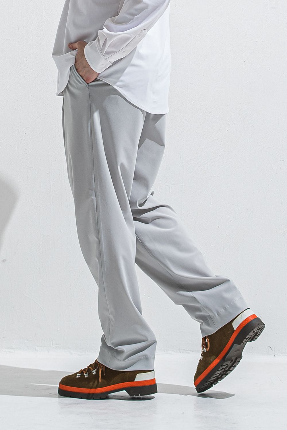 BEN PANTS / ルーズフィット ワイドシルエット ロングパンツ (グレー) (5月中旬入荷予定) ※オーダー締切:2月15日(日)18時