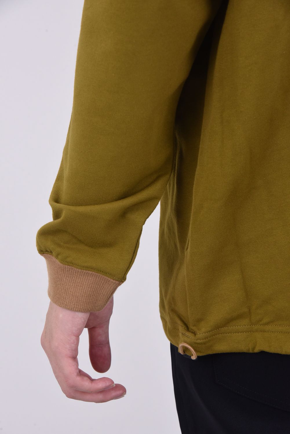 HEM DRAW CORD CREWNECK SWEAT SHIRT / アレンジヘムコード ライト裏毛 スウェットプルオーバー ブラウン