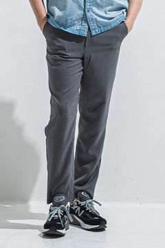 PAT WIDE EASY PANTS / ツイル生地 ワイドテーパード イージースラックス (グレー) (4月中旬入荷予定) ※オーダー締切:2月15日(日)18時