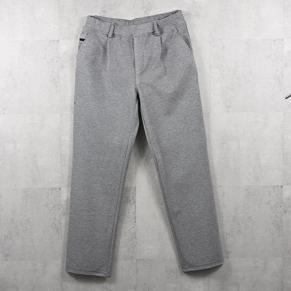 CHRIS EASY WIDE TUCK PANTS / ブリスターニット ワンタック イージーパンツ (グレー)（7月下旬入荷予定）※オーダー締切:5月23日(土)17時