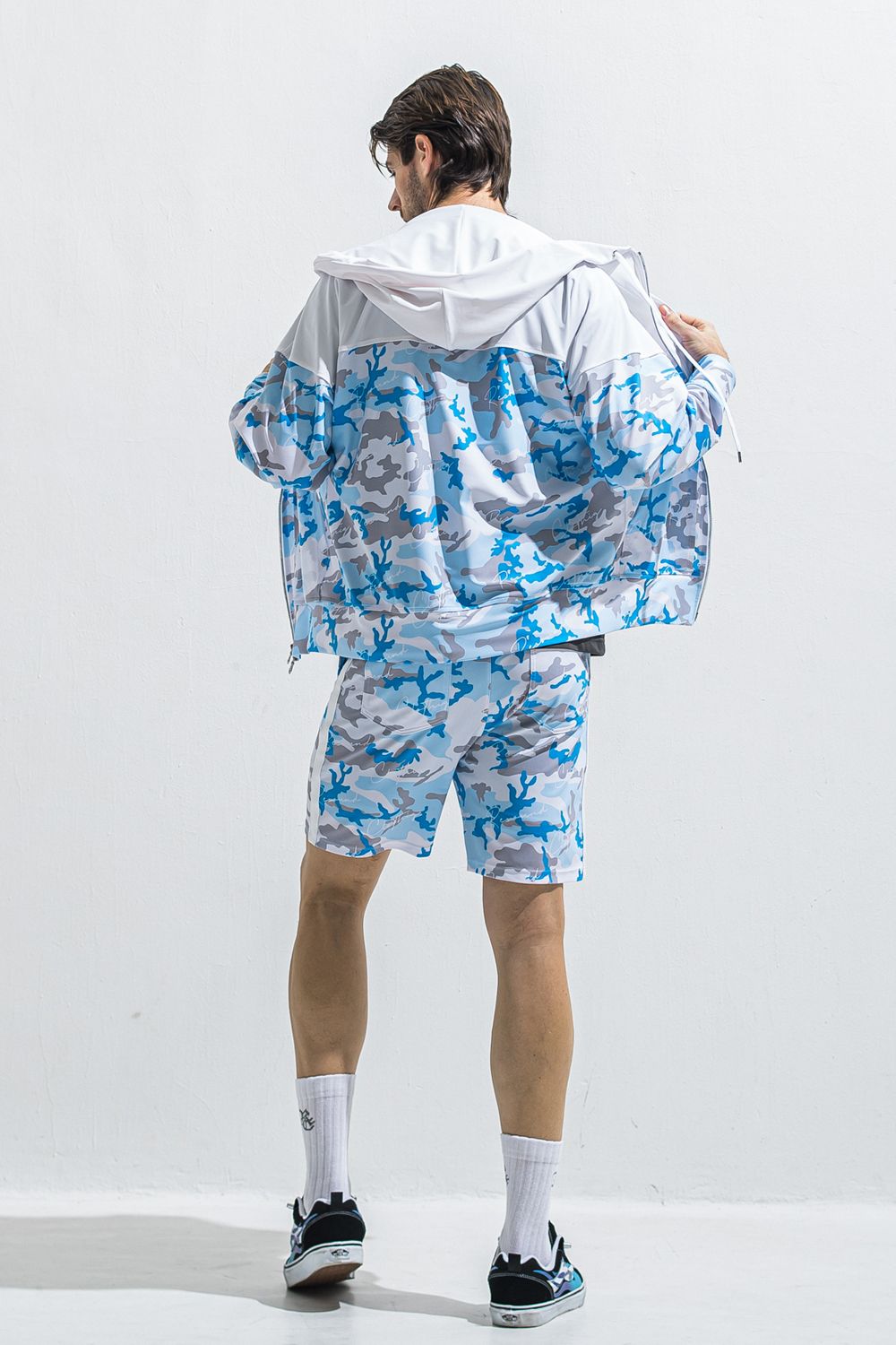 RUSH  OVER  ZIPUP HOODIE / ラッシュオーバー ジップアップパーカー （カモサックス） (5月末頃入荷予定) ※オーダー締切2月15日(日)18時