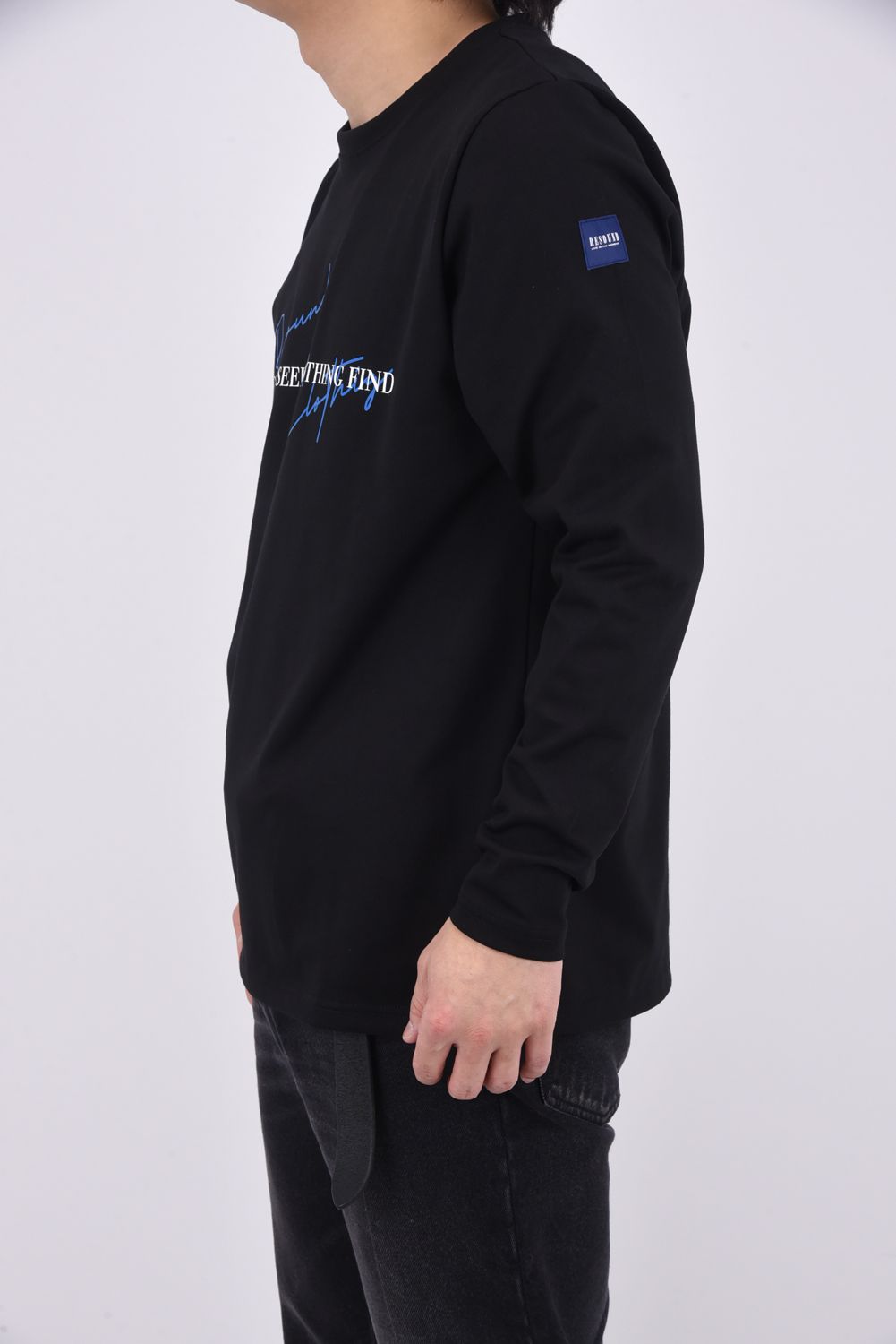NSNF LONG SLEAVE TEE / ロゴプリント オーガニックコットン ロングスリーブ Tシャツ ブラック