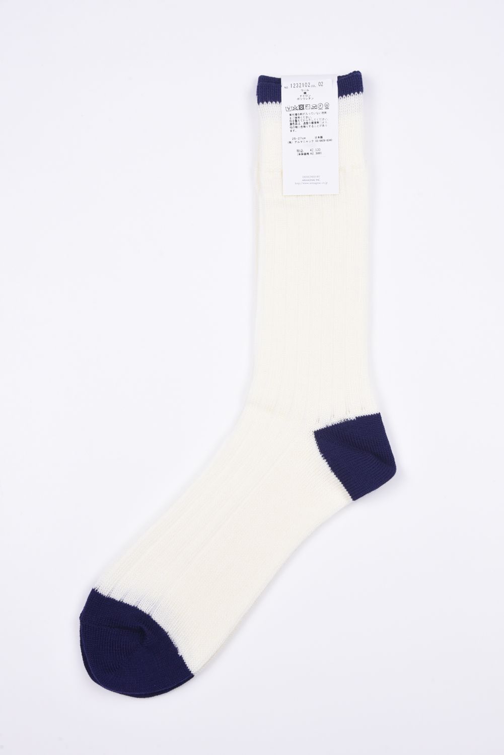WOOL PANEL / 日本製 ウール リブソックス オフホワイト
