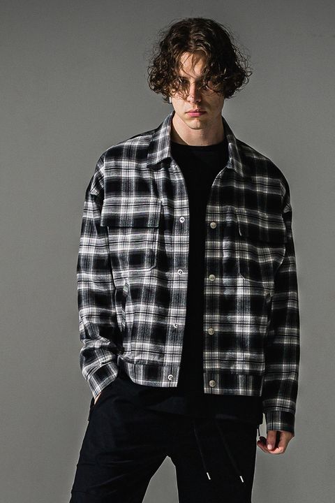 check shirt JK / チェック柄シャツ (ブラック)