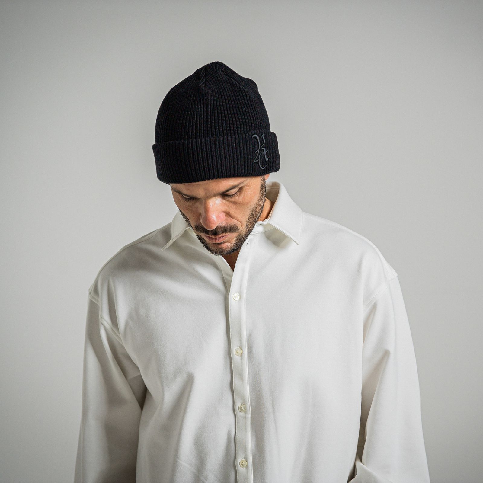 COTTON KNIT CAP / RCロゴ コットンニットキャップ （ブラック / ブラック）