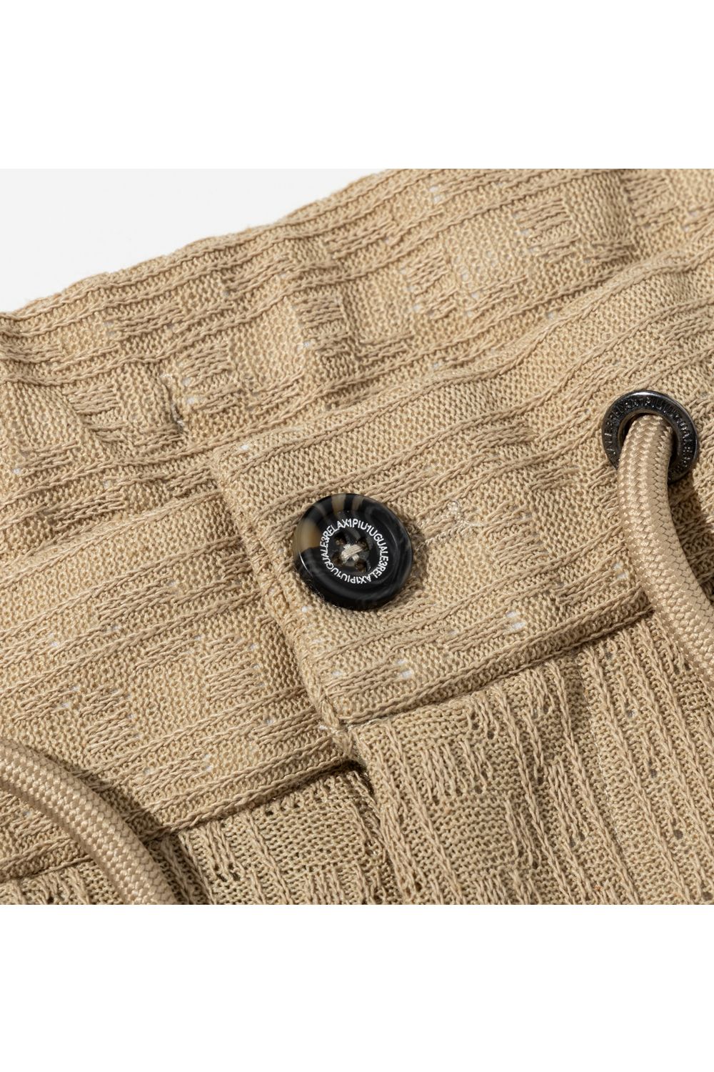 【26SS】 LINEN TOUCH JACQUARD SLACKS / リネンタッチ イージースラックス (ベージュ) (2月中旬入荷予定)