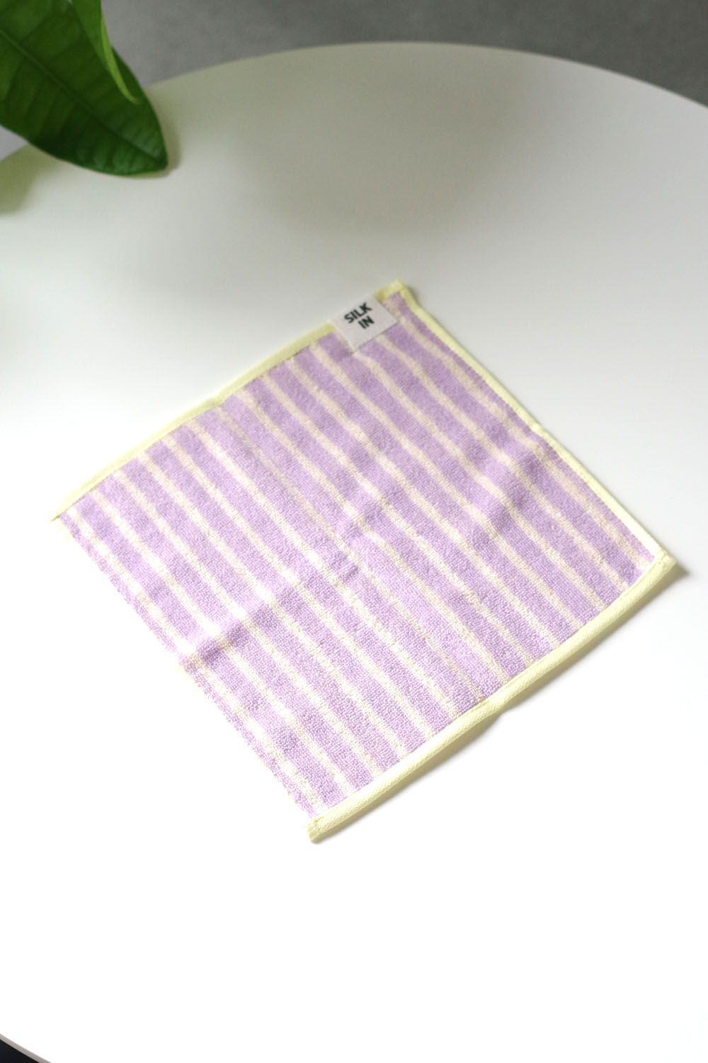 Stripe Hand Towel / シルク混 ストライプ ハンドタオル (パープル)