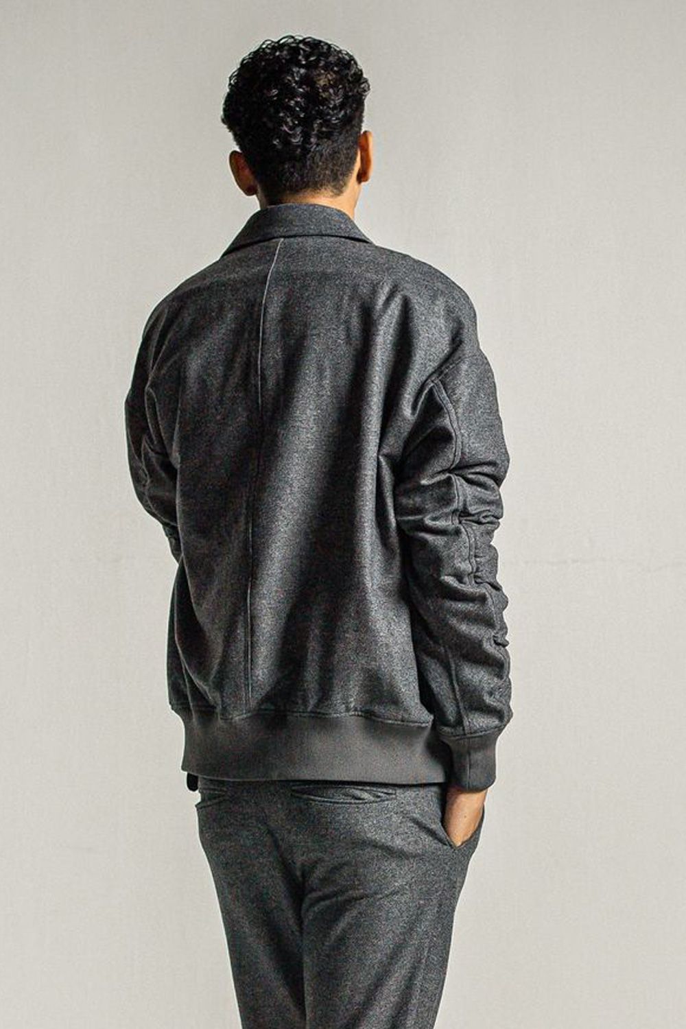 AG WOOL FLIGHT JK / カシミヤ混 ストレッチツイル フラップサイドポケット ミリタリージャケット （グレー）