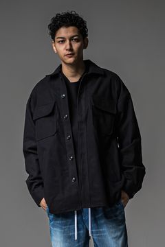 CPO SHIRTS JK / オーバーサイズ ドロップショルダー CPOジャケット ブラック (9月末入荷予定)