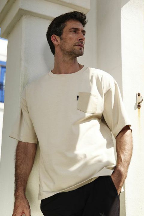 POCKET BIG T / ビッグシルエット ポケットTシャツ ライトベージュ