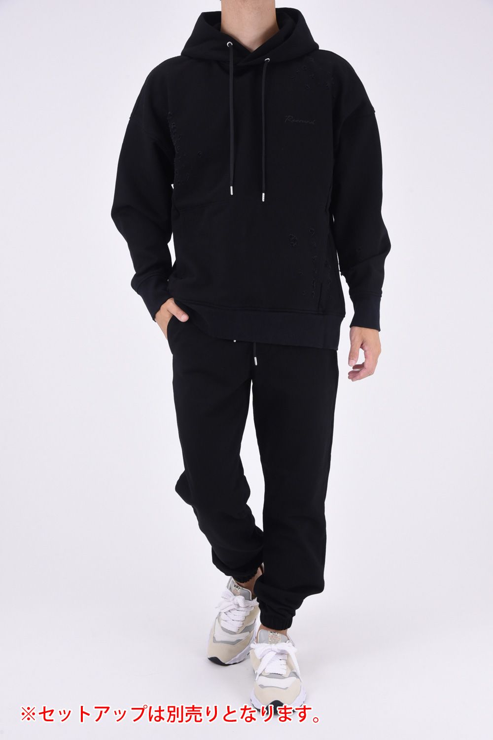 VINTEAGE LOOSE HOODIE / ルーズフィット パーカー クラッシュブラック