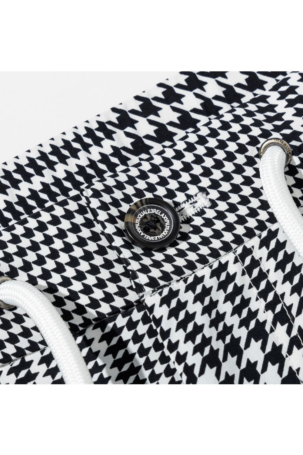 【26SS】 GLEN CHECK NYLON SLACKS / グレンチェック イージースラックス (ホワイト/ブラック) (2月上旬入荷予定)