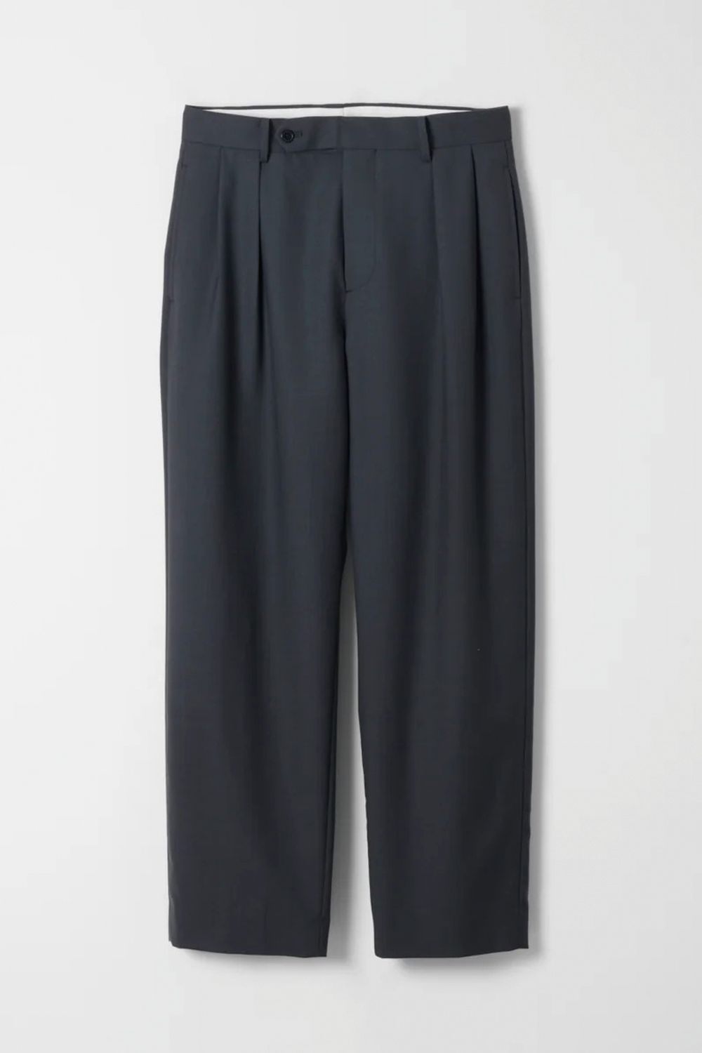 WOOL CLAMSKIN / ウール カームスキン テーパードパンツ (グレー)