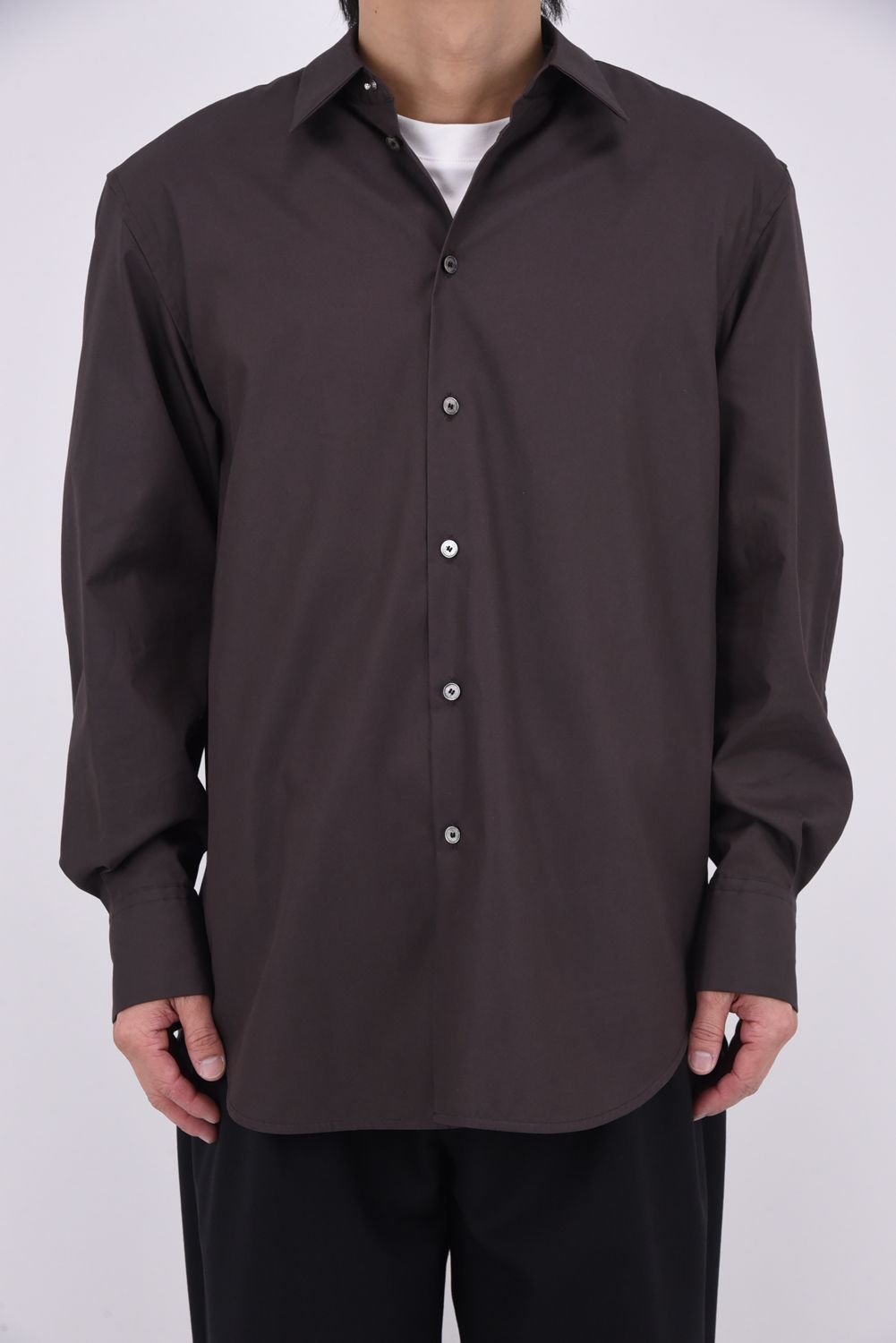 ELBOW PATCH DETAIL SHIRT / エルボー パッチ ディティールシャツ (ブラウン)