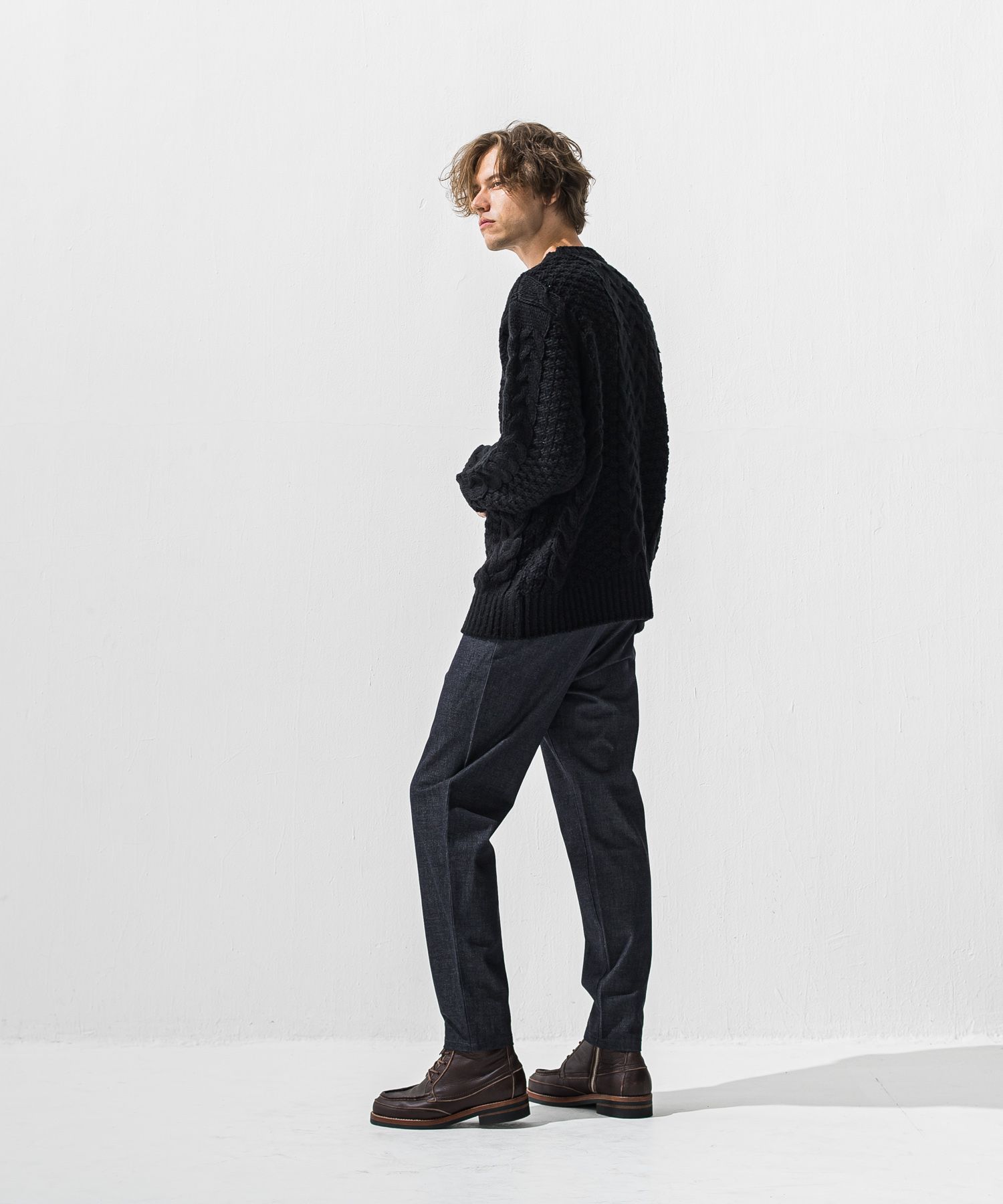PAT WIDE EASY PANTS / ワイドテーパード イージースラックス (デニム) (12月上旬入荷予定) ※オーダー締切:9月7日(月)17時