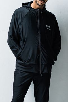 rush zip hoodie / ラッシュガード フロントロゴ フルジップフーディー ブラック