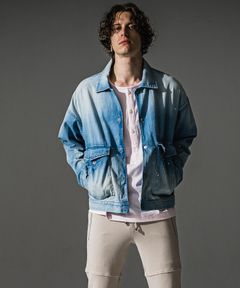 LDENIM AG flight jk / ダンガリー素材 デニムシャツジャケット (ライトインディゴ) (8月中旬入荷予定) ※オーダー締切:5月23日(土)17時