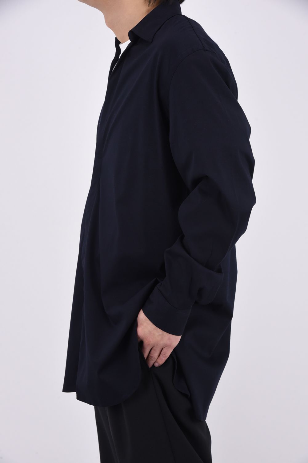 COTTON SMOOTH / コットンスムース スキッパーシャツ (ネイビー)