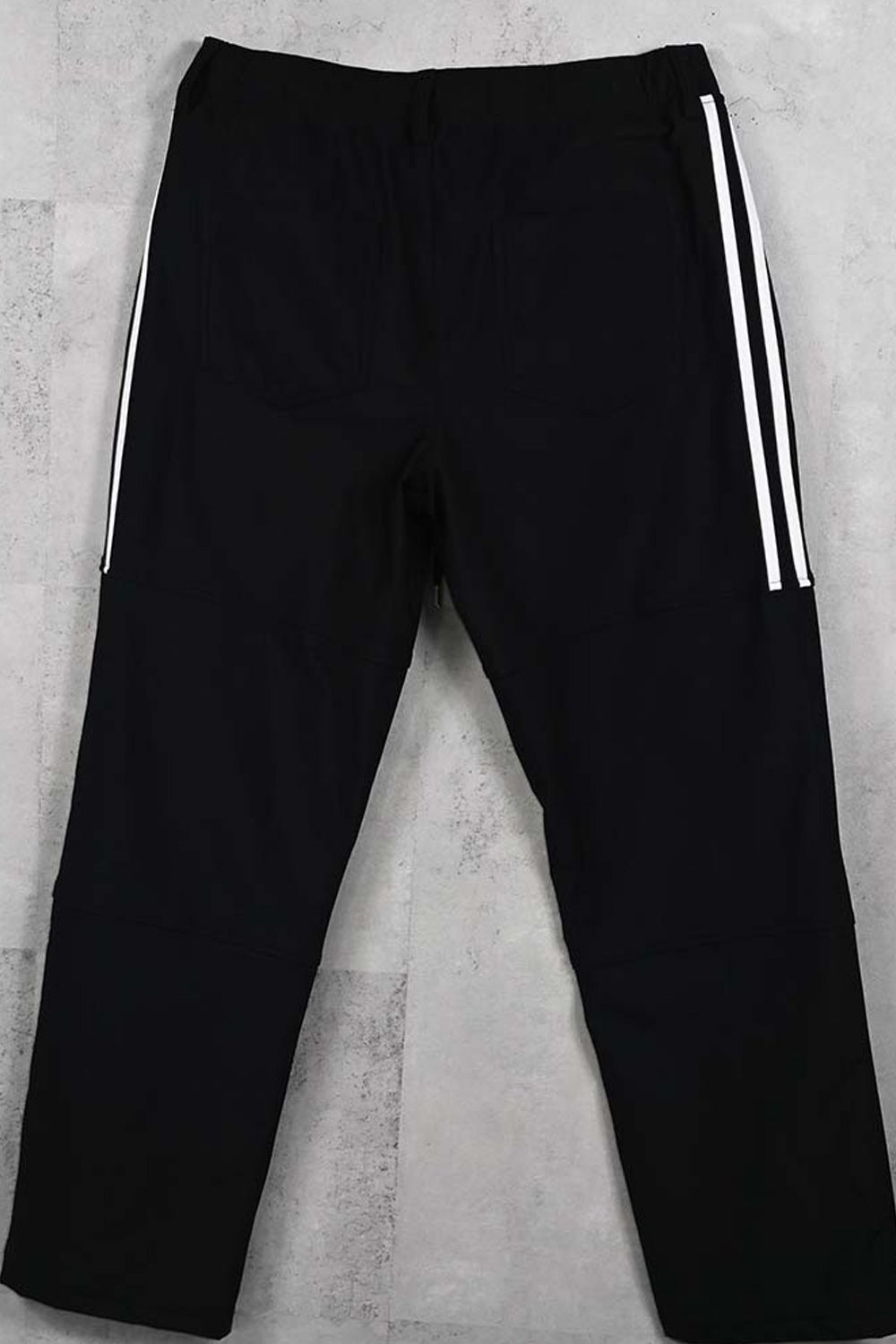 JOHNSON LINE WIDE HEAT PT / 裏起毛 ハイブリットジャージー ワイドテーパード ラインパンツ (ブラック/ホワイト) (10月末入荷予定) ※オーダー締切：9月1日(月)18:00