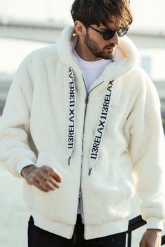 1PIU BOA HOODIE / スピンドル ロゴファーブルゾン ホワイト