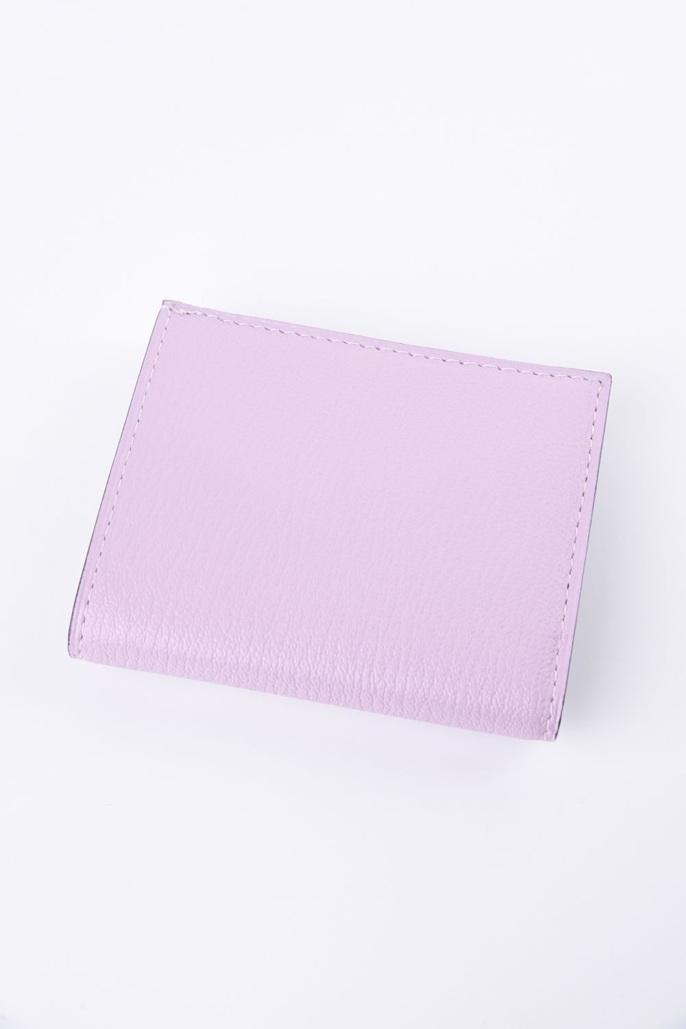 【残り1点】 MINI WALLET / LA401GT ゴートレザー スナップタイプ 二つ折りミニウォレット ライラック/ オンアイス