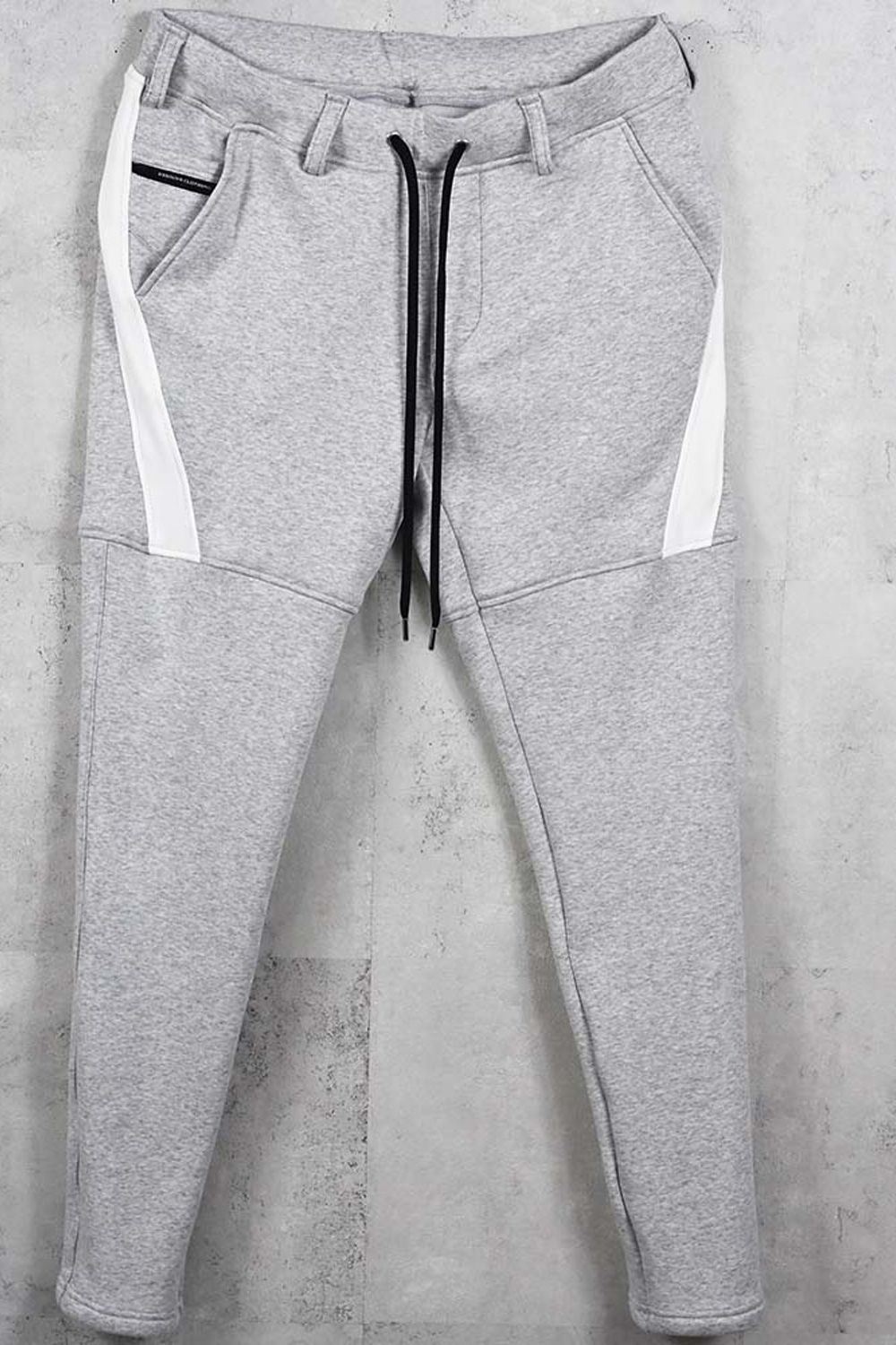 VELOURS FLEECE TYLER PANTS / ベロアフリースボア スキニータイト サイドライン イージーパンツ (グレー) (11月中旬入荷予定) ※オーダー締切：9月1日(月)18:00