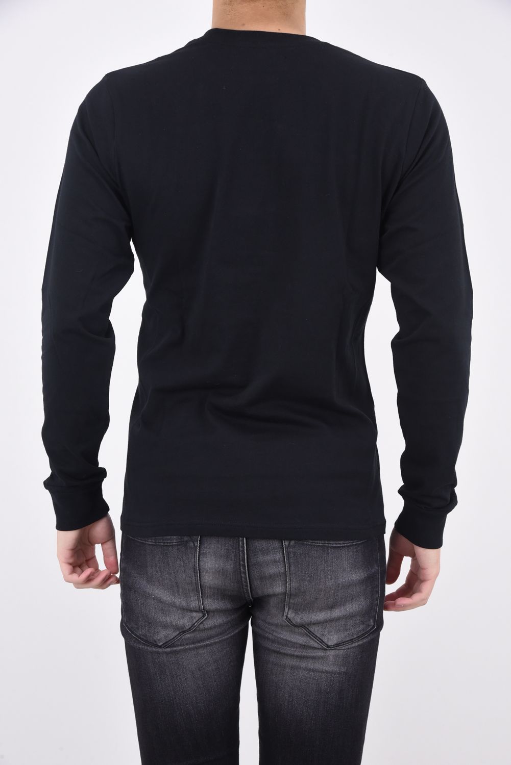 GRADATION TOOTHBRUSH EMBROIDERY LONG T-SHIRTS / グラデーション 3Dロゴ ロングスリーブTシャツ ブラック