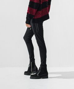 JOHNSON LINE HEAT PT / 【定番商品】 裏起毛 ハイブリットジャージー ラインパンツ (ブラック/ブラック) (10月下旬入荷予定) ※オーダー締切:9月7日(月)17時