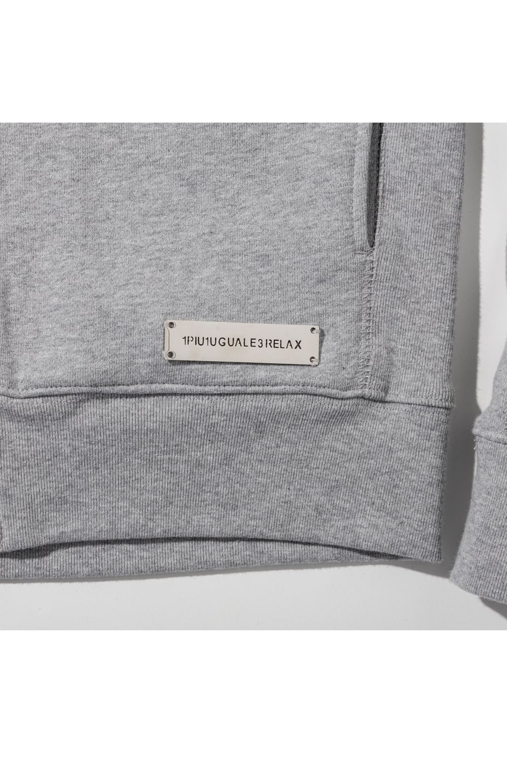 GLITTER ZIP + PLATE HOODIE / シルバーロゴプレートスウェットパーカー (グレー) (9月上旬入荷予定)