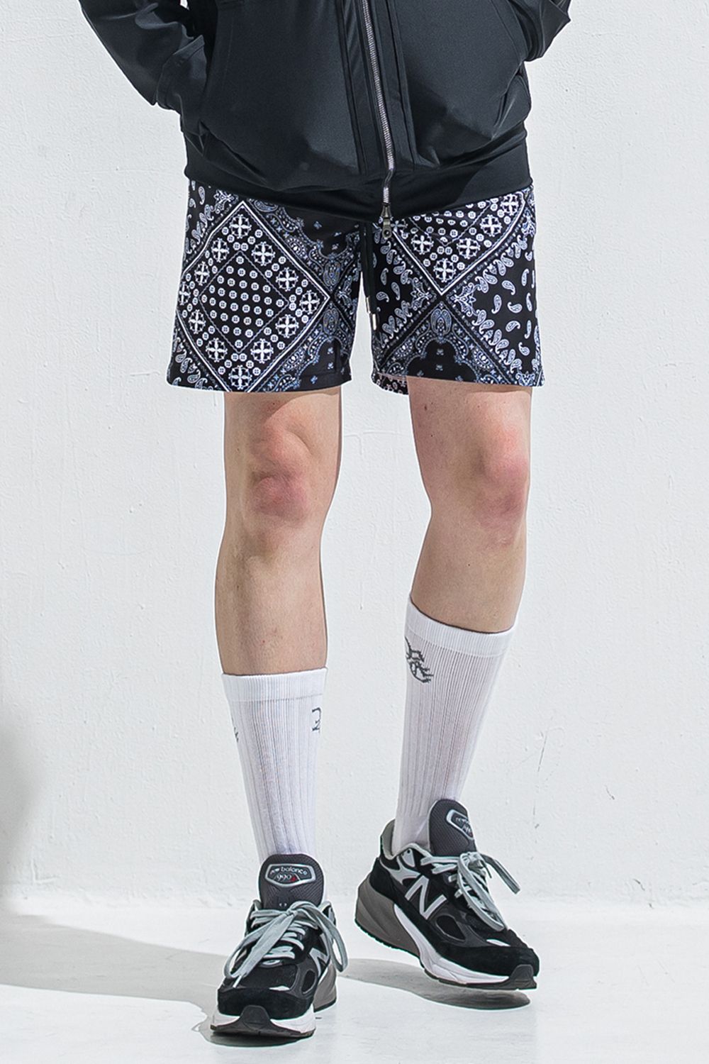 RUSH SHORTS / ラッシュガード バンダナ柄 ショートパンツ (ブラック) (5月末入荷予定) ※オーダー締切:2月15日(日)18時
