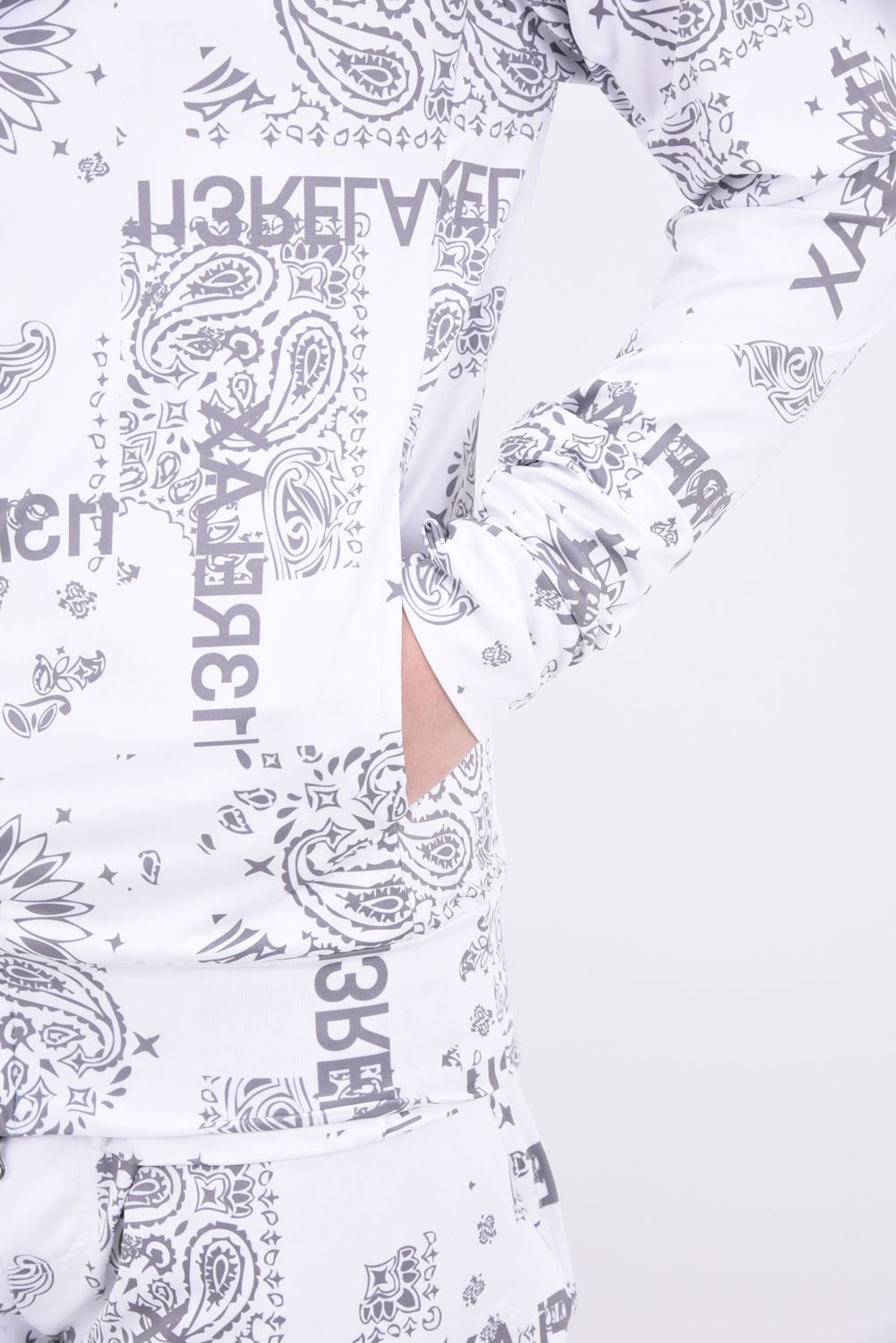 ALOHA PAISLEY HOODIE / ペイズリー柄 ラッシュガードパーカー ホワイト