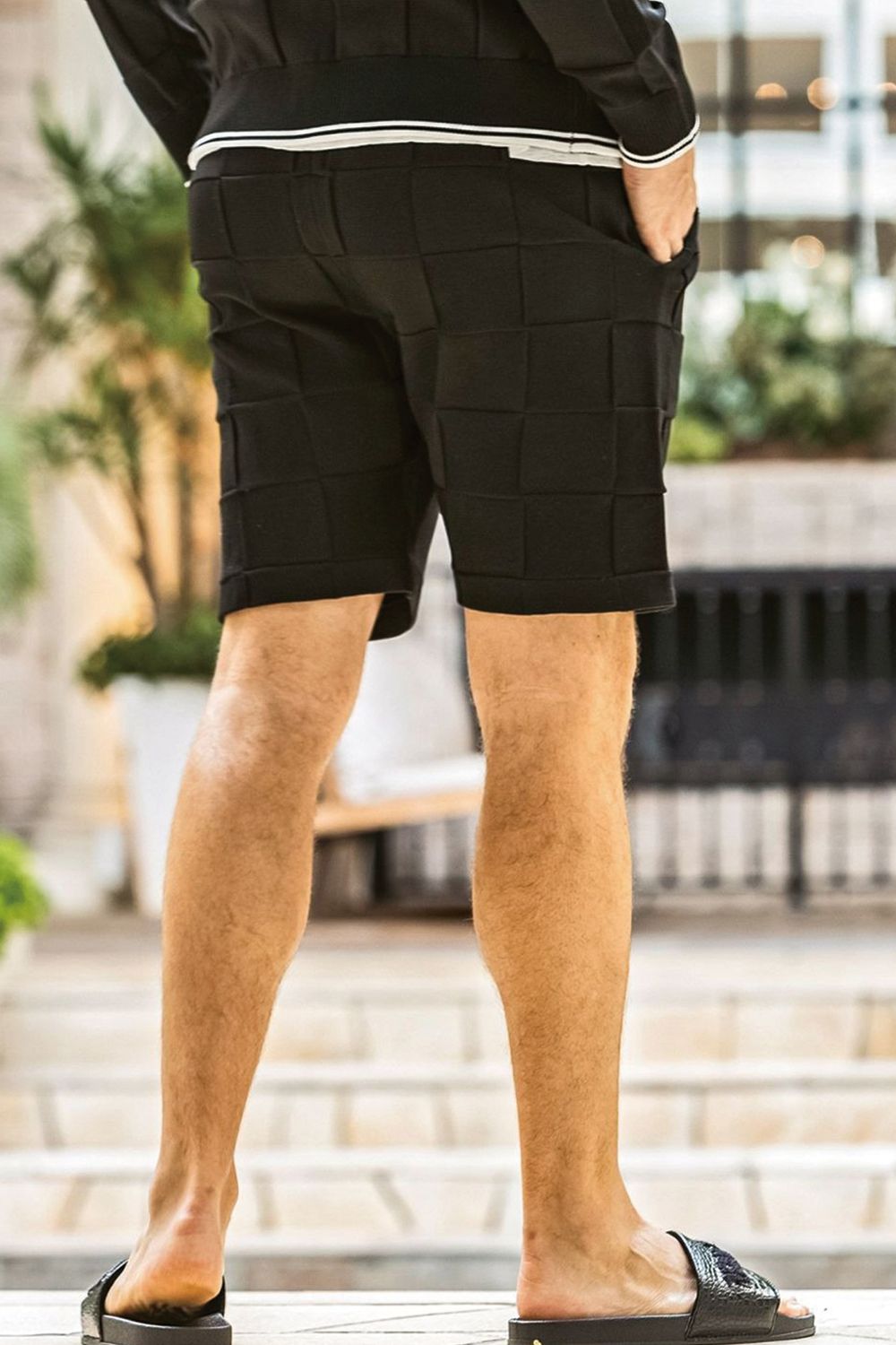 【26SS】 INTRECCIATO SHORTS / イントレチャート ショートパンツ (ブラック)