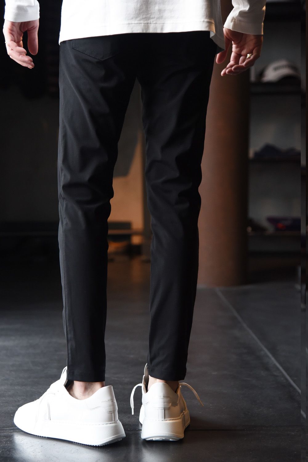 CHRIS EASY PANTS / 【定番】 高機能ナイロン マイクロファイバー スラックス イージーパンツ ナイロンブラック