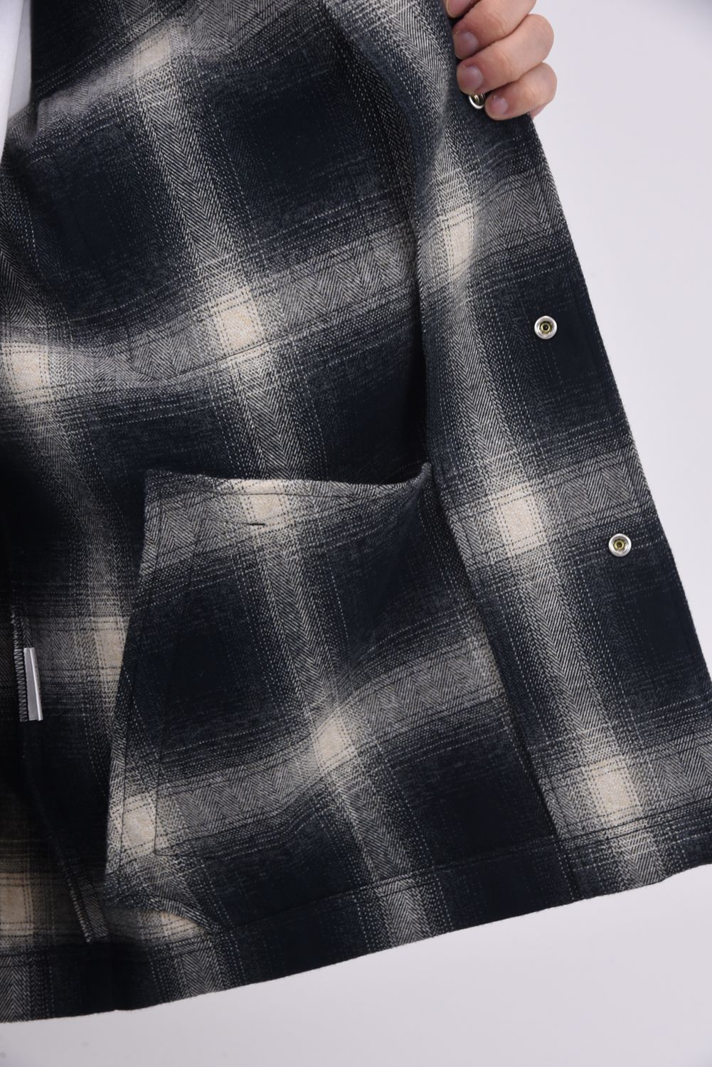 FLANNEL CHECK JK / フランネル チェック ジャケット (ブラック)