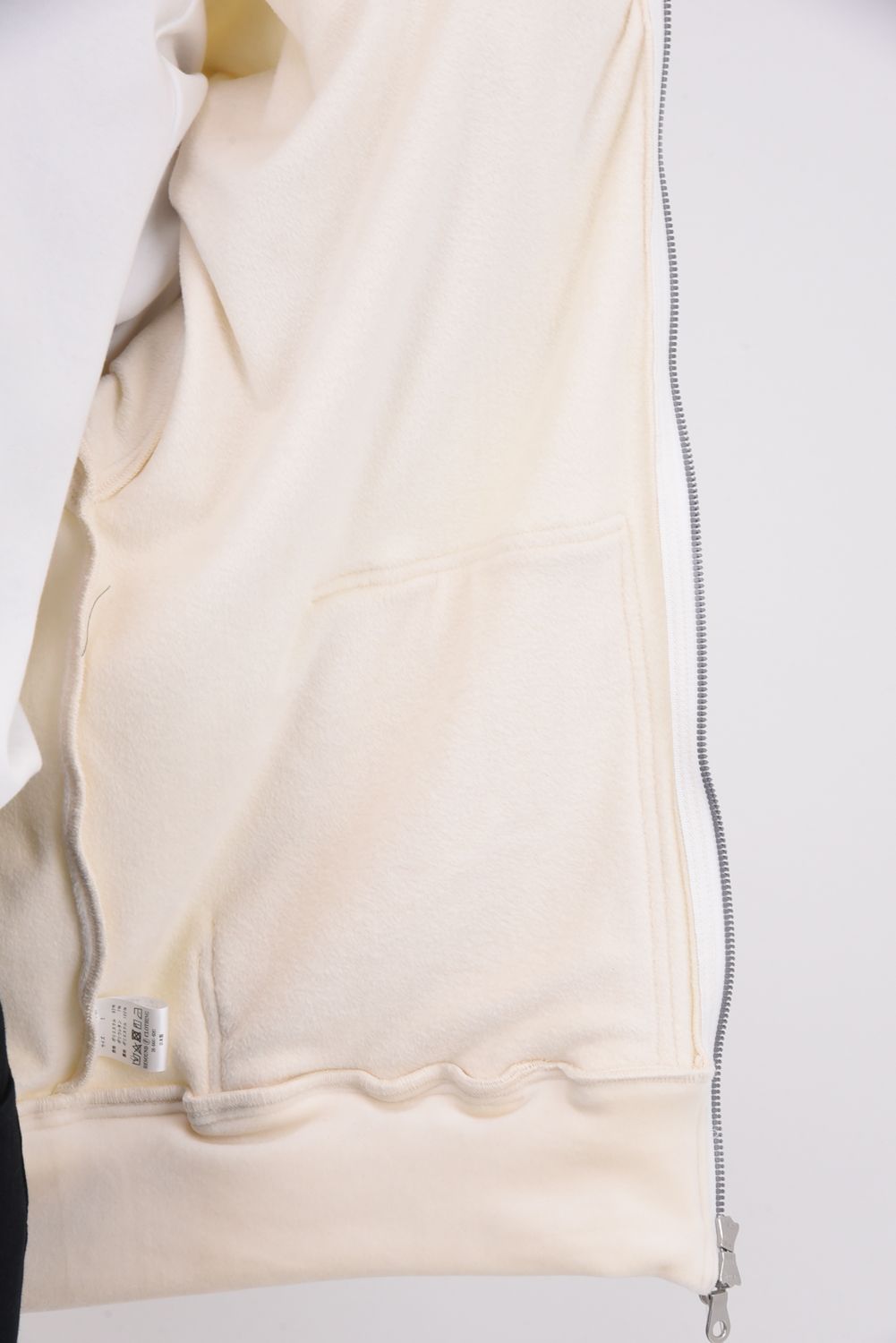VELOURSFLEECE ZIP LOOSE HOODIE / ベロアフリース ジップアップパーカー （オフホワイト）