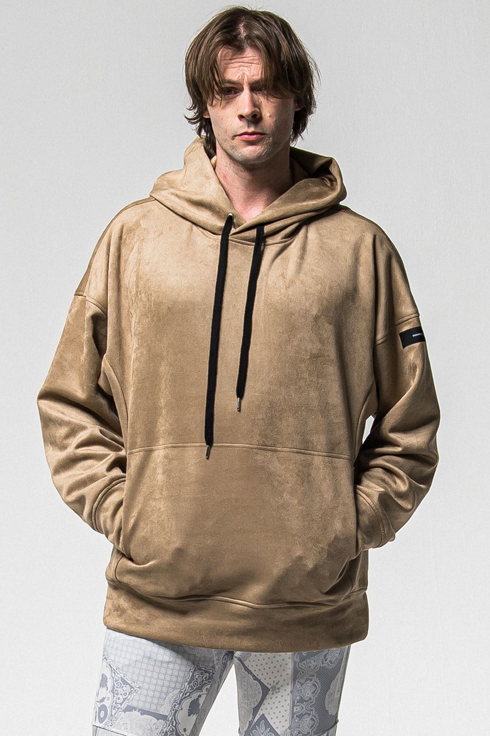 SUEDE LOOSE HOODIE / スウェード ルーズ パーカー (ブラウン) (1月上旬入荷予定) ※オーダー締切：9月1日(月)18:00